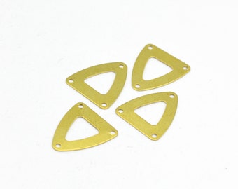 12 pcs  ,(16x18.5) Raw Brass Triangle charms,Brass Necklace Triangle, Brass Triangle , pendant With 3 hole,hollow triangle  HM-196
