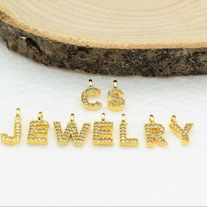 Alphabet Letter Charm,Necklace Pendant, Letter Charms,Personalized Jewelery ,24k Shiny Gold Plated Letter Charms ,1 pcs,(5x11 mm) ALT-286