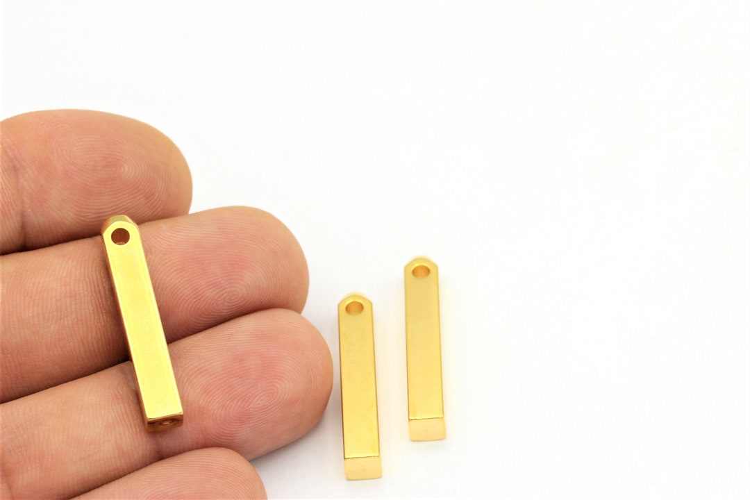 1 Pcs,(5x30mm)24k Shiny Gold Bar,bar Necklace, Bar Pendant ...