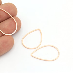 Rose Gold Plated Drop Charms ,Drop Connector, Brass Drop Connector, Rose Gold Plated Brass Drop Pendant, Drop Charms 2 pcs,(17X25mm) ROS-530