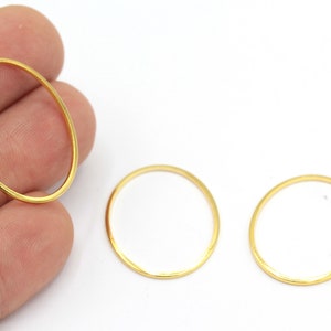 24k Shiny Gold Plated Oval Hoops, Oval Circle Wire, Hoop Wire, Oval Hoops Necklace Charm, Hoop Earrings, Hollow Oval Necklace, 6Pcs,ALT-569