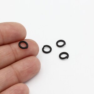 1.2x7mm Black Plated Jump Rings, Open Jump Rings, Brass Jump Rings, Bulk Jump Ring, Jump Rings Connector, Black Findings, 6 Pcs, SYH-122