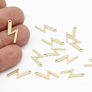 6 Stück Messing Blitz Charms, Blitz Ohrring, Blitz Anhänger, Blitz Schmuck, himmlische Charms, 9x20mm, HM-625