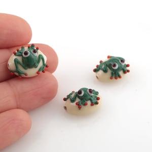 12x17mm Handgemachte MuranoGlas Frosch Perlen, Murano Tier Perlen, Frosch Murano Glas Anhänger, Murano Glas Zubehör, 1 Stk. GEM-341