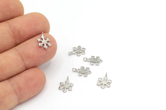 Queenberry Sterling Silver Snowflake Charm - 925 Silver European Style Bead Charm For Bracelets, Winter & Christmas Jewelry