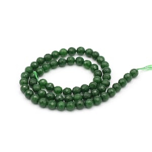6mm Micro Faceted Natural Beads, Natural Green Stone Beads, Gemstone Round Beads, Beading Supplies, Bracelet Making, GEM-71