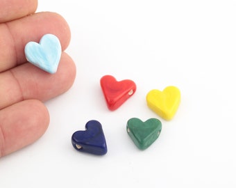 15x16mm Hand Made Murano Glass Heart Beads, Murano Heart Beads, Heart Murano Glass Charms, Murano Glass Findings, 1 Pcs, GEM-264