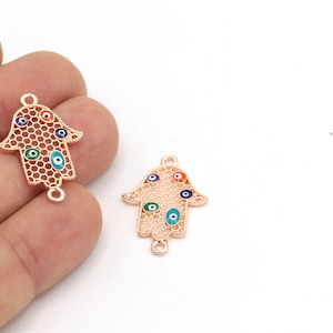 Rose Gold Hamsa Hand/Hand von Fatima/Miriam Charm - Armband Charm - Rose Gold Hamsa Hand Charms, 1 Stück, (20x29mm) ROS-121