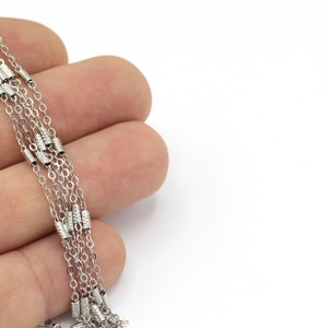 Silver Plated Bar Chain, Choker Chain, Soldered Chain, Necklace Chain, Bracelet Chain, Foot Chain, (1.8mm), 3.3 Feet, ZNC-132