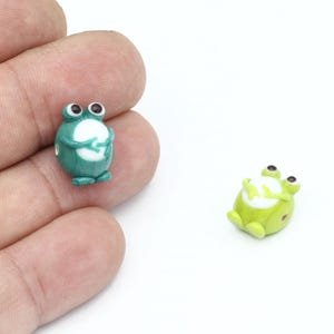 Handgemachte Murano Glas Frosch Perlen, Murano Tier Perlen, niedliche Lampwork Perlen für die Schmuckherstellung, spielerische Frosch Perlen, Glaszubehör, GEM-403