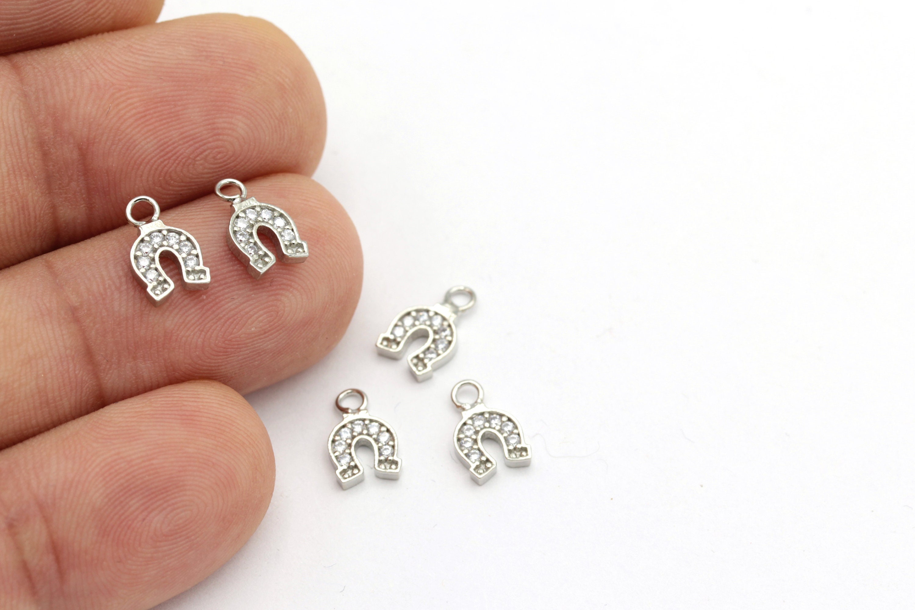 1pcs(6x10mm)silver Plated Horseshoe ,mini Horseshoe Charms