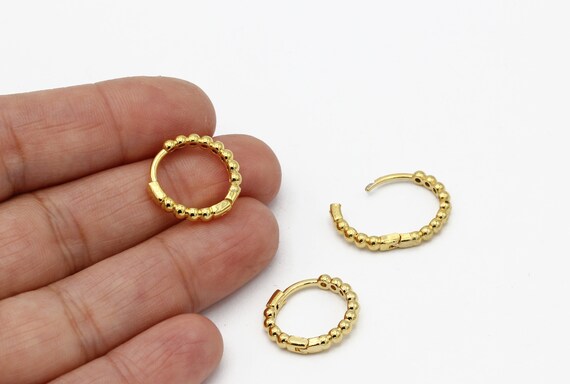 16mm 24k Gold Plated Ball Earring Clasp, Leverback Earrings, Dainty Hoop  Earrings, Earring Clasp, Earring Findings, pcs, KP-465