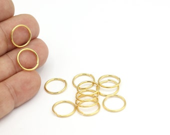 12 pcs,(1.2x14mm)24k Gold Plated Jump Rings, Open Jump Rings, Brass Jumprings, Jump Rings Connector,Gold Plated Findings,  ALT-158