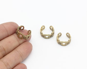 Raw Brass Ear Cuff, Ear Cuff, Minimalist Ear Cuff, Hoop Ear Cuff, Cartilage Earrings,  Earring Findings, DIY Jewelry, 1Pcs, 14mm, KP-482