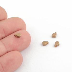 Raw Brass Teardrop Spacer Beads, Drop Beads, Unplated Brass Teardrop Beads, Smooth Brass Drop Beads, Simple and Elegant Jewelry Parts,HM-634