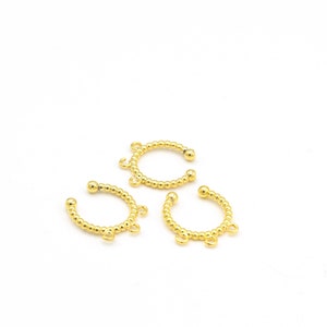1pcs (16mm) 24k glänzend Gold Ball Ohr Manschette, Knorpel Ohr Manschette, Multi-Loch-Ohr, dicke Ohr Manschette, Knorpel Ohrringe, Gold Ohr Manschette KP-110