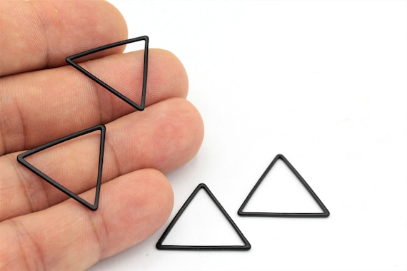 6 pcs,(21mm)Black Plated Triangle Charms ,Connector Triangle Pendant, Triangle Findings   SYH-15