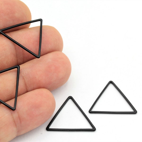 6 pcs,(21mm)Black Plated Triangle Charms ,Connector Triangle Pendant, Triangle Findings   SYH-15