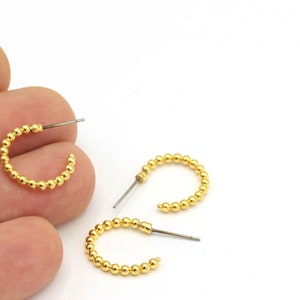 24k Shiny Gold Ear Cuff, Thick Ear Cuff,Gold Ear Cuff, Open Round Wavy Hoop Earrings, Dangle Earrings,Open Round Earrings,1pcs,(18mm) KP-131