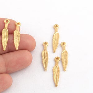 24k Gold Plated Leaf Pendant, Leaf Charm, Leaf Earring, Leaf Necklace Pendant, 24k Gold Plated Leaf Charms, Leaf Jewelry, 6Pcs, ALT-871