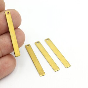 5x40mm Raw Brass Bar Pendant, Name Necklace, Personalized Charms, Nameplate Bar, Stamped Necklace, Bar Jewelry Charms, 6pcs, HM-520