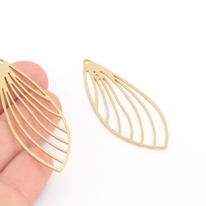 Raw Brass Laser Cut Wing Charm, Dragonfly Wing Pendant, Dragonfly Wing Jewelry, Dragonfly Wing Earrings, 1 Pcs, HM-594