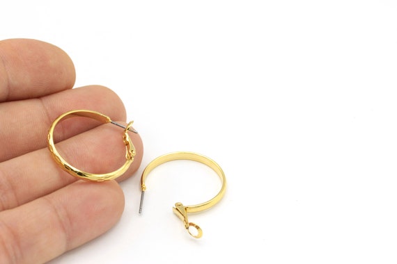 アクセサリー ER HOOP EARRING S Gold 22K Gold Hoops with dangle - ER-337