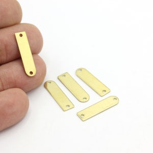 6,5x23mm D Form Charms, 2 Loch D Verbinder, Messing D Form, Namensschild D Charms, 6Stk, HM-490