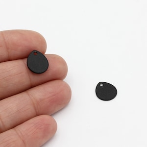 6 pcs Black Plated Drop Charms, Tear Drop Pendnat, Geometric Charms, Tiny Drop Earrings, ,Black Plated Findings, 8x10mm, SYH-56