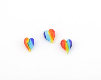 15x16mm Hand Made Murano Glass Heart Beads, Murano Heart Beads, Heart Murano Glass Charms, Murano Glass Findings, 1 Pcs, GEM-245
