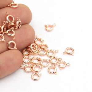 6 pcs,(7mm)Rose Gold Plated Spring Clasp ,Rose Gold Plated Lobster , Bracelet End , Rose Gold Plated Clasp, Jewelry Making, ROS-542