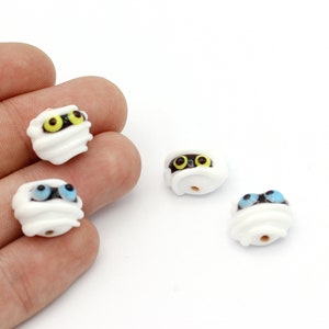 12x16mm Hand Made Murano Glass Mummy Beads, Halloween Beads, Lampwork Beads, Glass Findings, DIY Bracelet Handmade Beads, GEM-352