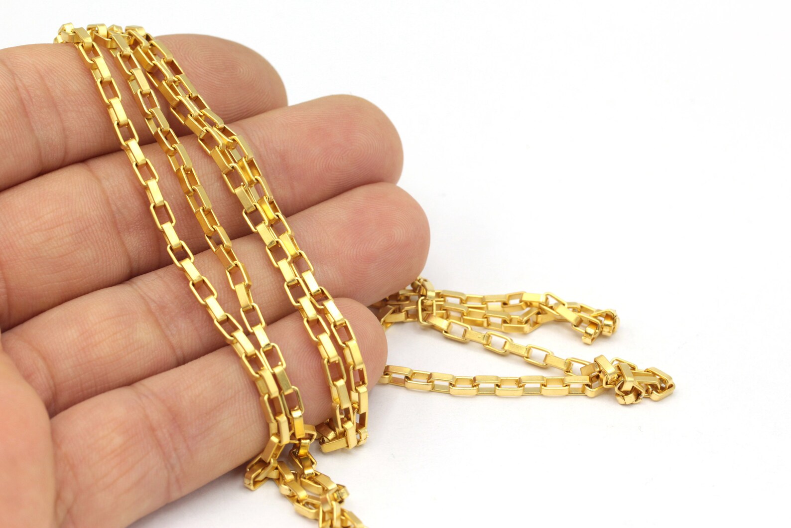 Matt Gold Plated Soldered Chains Matt Gold Plated Satellite Etsy