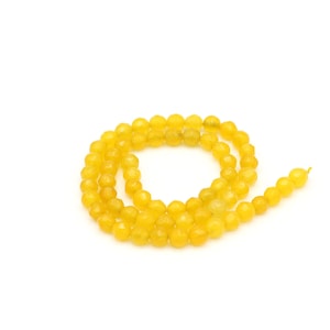 6mm Micro Faceted Natural Beads, Natural Mustard Stone Beads, Gemstone Round Beads, Beading Supplies, Bracelet Making, GEM-67