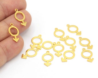 Feministisk Venussymbol, Könssymbolhalsband, Manlig symbol, Venussymbol, Förgylld Venussymbol, Halsbandshänge, 2 st (10 x 17 mm) ALT-688