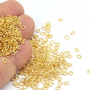 Matt Gold Plated Jump Rings, Tiny Jump Ring Connectors, Matt Gold Plated Connector, Matt Gold Plated Findings,100 pcs,(0.7x4mm) MAT-68