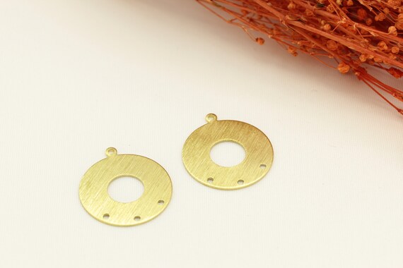 4 pcs,HM-59 25x28mm Textured Round Apparatus Stamp 1 Hole Textured Round Round Disc Charms Raw Brass Textured Round Stamping Blanks