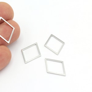 Silver Plated Triangle Charms, Triangle Necklace Jewelry, Hollow Triangle Charms, Necklace Pendant, (17x24mm), 6 Pcs, SLV-220