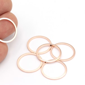 20mm Rose Gold Plated Hoops, Rose Gold Plated Closed Ring, Closed Ring, Circle Connector, Round Charm, 10Pcs, ROS-370