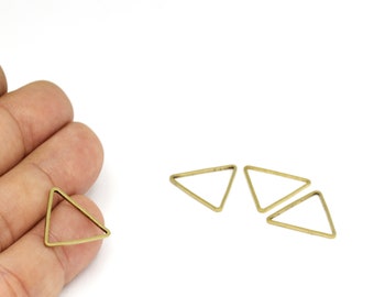 May include: Four gold-toned triangle-shaped metal hoops. The hoops are open on one side and can be used for jewelry making or crafting.