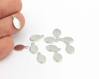 Silver Plated Drop Necklace Charms, Teardrop Charm, Drop Jewelry, Drop Bracelet Charms, Drop Earring, , 10pcs,(7.5x13mm),SLV-355