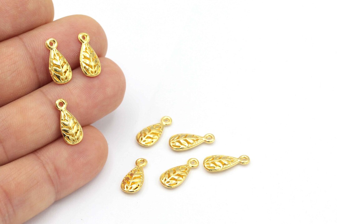 24k Gold Plated Drop Charm Drop Necklace Jewelry Drop Etsy