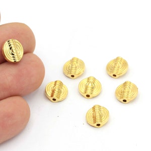 24k Gold Plated Spacer Beads, Two Hole Spacer Beads, Necklace And Bracelet Beads, Round Beads, Jewelry Findings,Whosale, 3Pcs, ALT-633