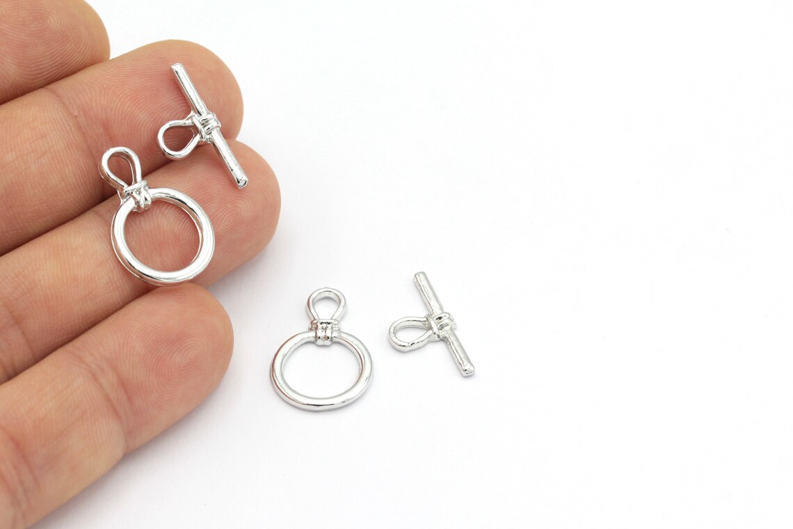 Silver Plated Toggle Clasp T Bar Lock Bracelet Closures Etsy