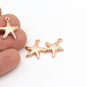 Rose vergoldet Meer Stern, Sea Star, Halskette Anhänger, Sea Star Schmuck, Armband finden-1 Stück, (18x22mm) ROS-80
