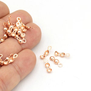 Rose Gold Plated Crimp Beads, Crimp,  Ball Chain Clasp, Crimps,Hain Tightening, Closing, Tightening Connector,50 pcs,(13x4mm)ROS-16