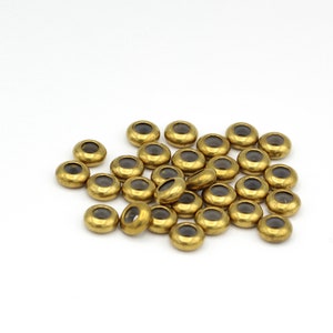 5 stuks, (3,5x8 mm) Ruwe messing spacer ball kralen, messing spacer kraal, holle kralen, messing bevindingen, rubber stop, rondela rubber, HM-224