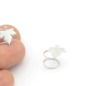 Silver Plated Leaf Ear Cuff, Leaf Ear Cuff, Tightening Ear Cuff, Thick Ear Cuff, Cartilage Earrings,1Pcs(15mm), KP-244