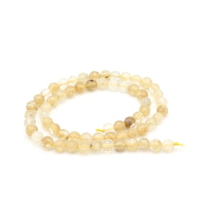 6mm Micro Faceted Natural Beads, Natural Cream Stone Beads, Gemstone Round Beads, Beading Supplies, Bracelet Making, GEM-56