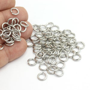1.5x9mm Rhodium Plated Jump Rings, Open Jump Rings, Brass Jumprings, Jump Rings Connector, Rhodium Plated Findings, 12 Pcs, SLV-415